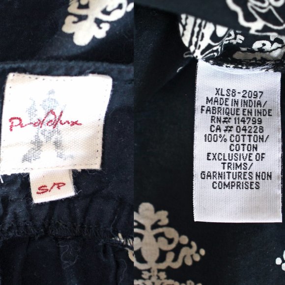 Vintage Sleeveless Top 100% Cotton Loose Fit Black and White Paisley - Picture 7 of 7